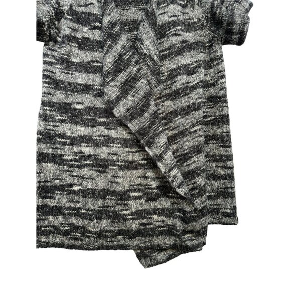 Lane Bryant Womens Open Front Knit Cardigan 14/16 Black Gray White Short Sleeve - Picture 7 of 10